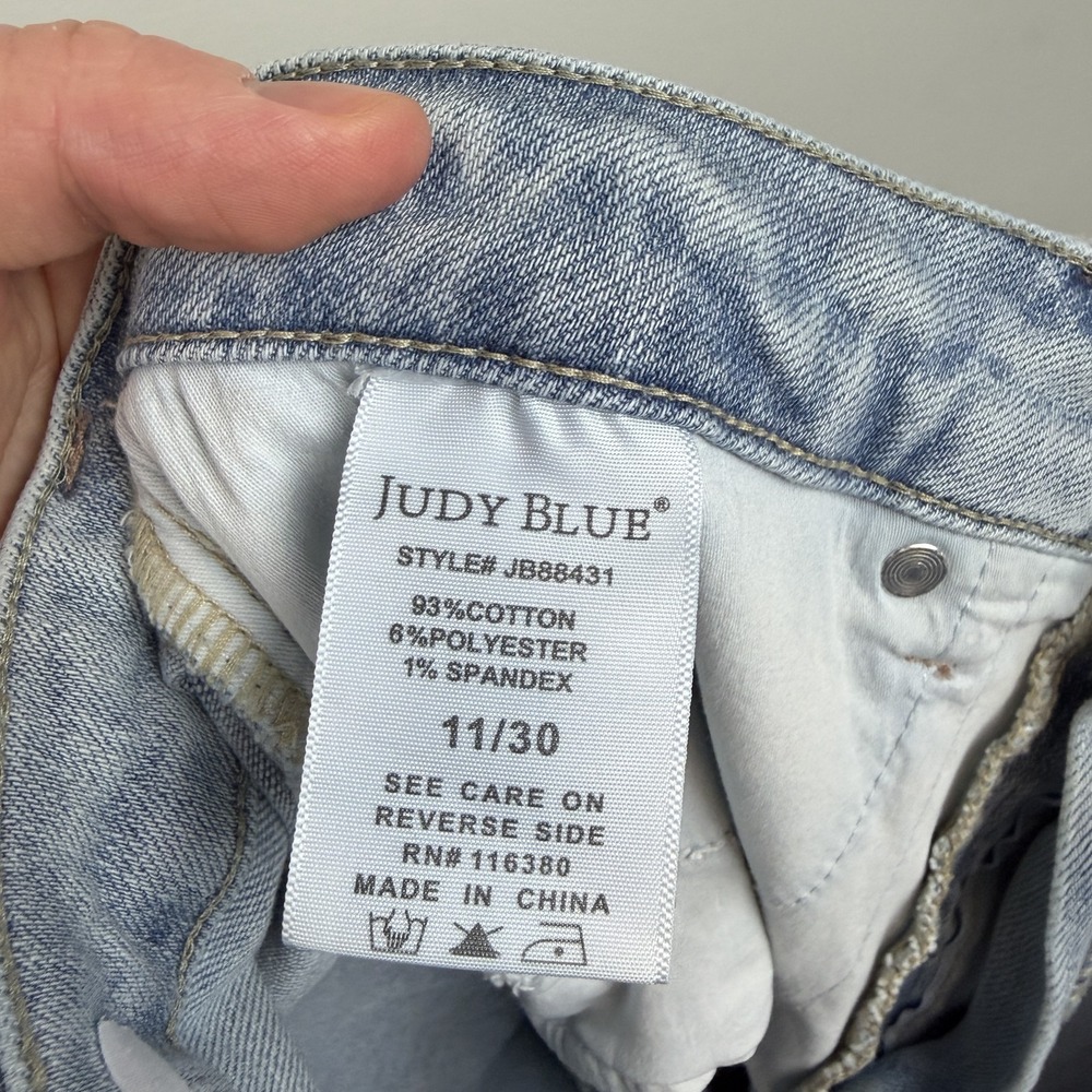 Judy Blue Jeans Womens 11/30 Light Wash Distressed Skinny Stretch Denim JB88431 - Picture 5 of 10